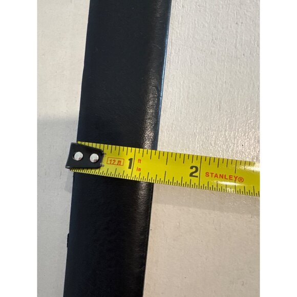 Made in Italy Mens Belt Sz 115 (US 38) Black Leather Smooth Dress Biz Classic - Picture 6 of 8